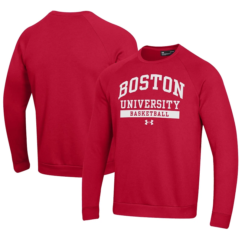 Men's Under Armour Scarlet Boston University Basketball All Day Fleece Pullover Sweatshirt