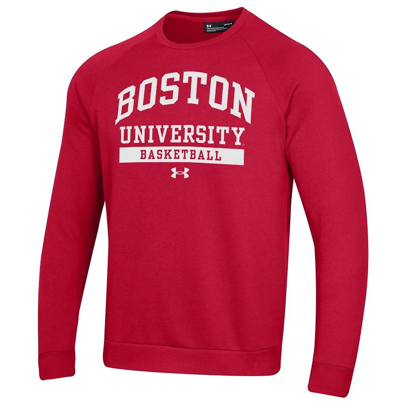 Men's Under Armour Scarlet Boston University Basketball All Day Fleece Pullover Sweatshirt