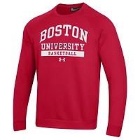 Men's Under Armour Scarlet Boston University Basketball All Day Fleece Pullover Sweatshirt