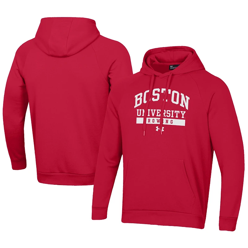 Sweat à capuche en polaire Under Armour Scarlet Boston University Rowing All Day pour homme