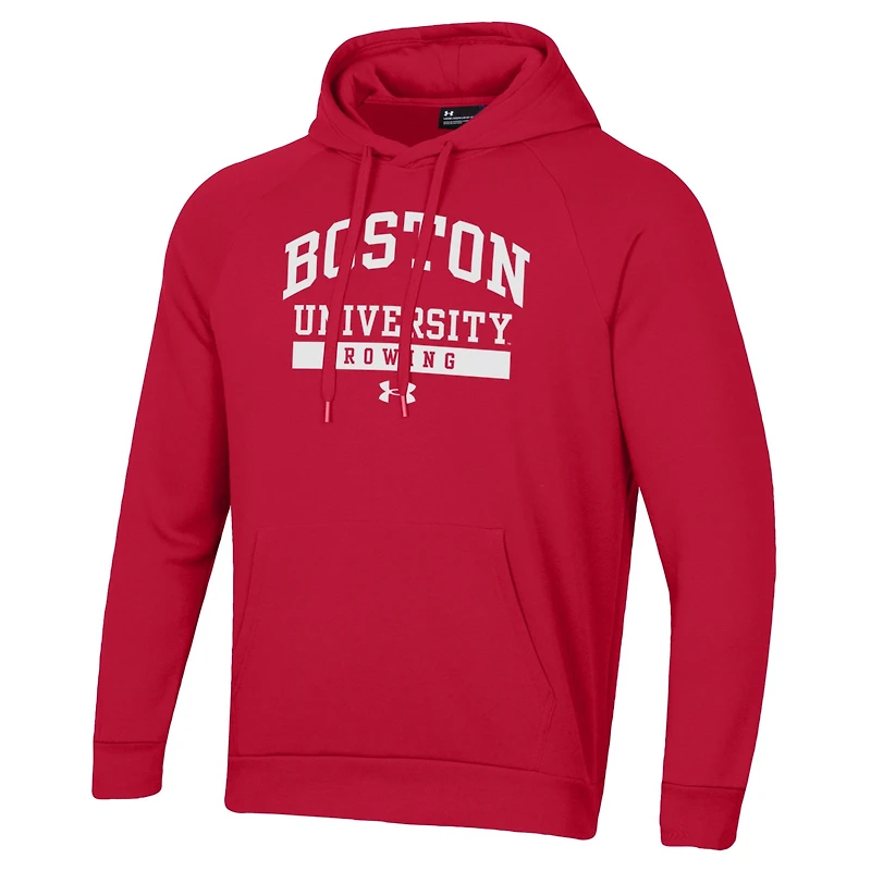 Men's Under Armour Scarlet Boston University Rowing All Day Fleece Pullover Hoodie