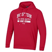 Men's Under Armour Scarlet Boston University Rowing All Day Fleece Pullover Hoodie