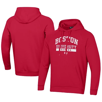 Men's Under Armour Scarlet Boston University Rowing All Day Fleece Pullover Hoodie