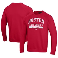 Men's Under Armour Scarlet Boston University Soccer All Day Fleece Pullover Sweatshirt