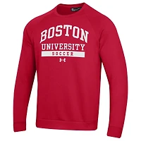 Men's Under Armour Scarlet Boston University Soccer All Day Fleece Pullover Sweatshirt