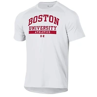 T-shirt technique Under Armour blanc pour homme, Boston University Athletics UA