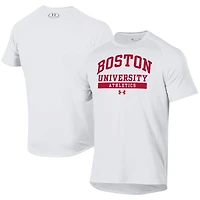 T-shirt technique Under Armour blanc pour homme, Boston University Athletics UA
