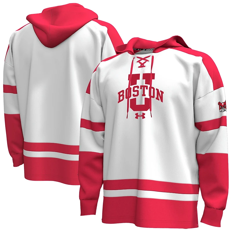 Men's Under Armour Boston University Fleece Lace-Up Hockey Hoodie