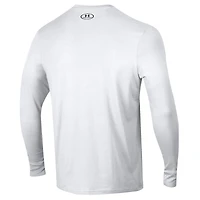 T-shirt de golf à manches longues Under Armour Boston University Performance pour homme, blanc