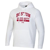 Sweat à capuche en polaire blanc Under Armour Boston University Soccer All Day pour homme