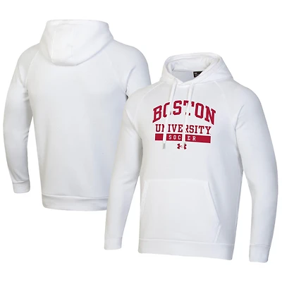 Sweat à capuche en polaire blanc Under Armour Boston University Soccer All Day pour homme