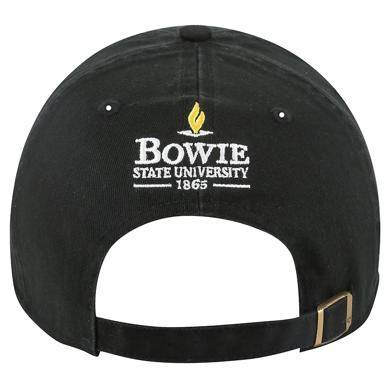 Casquette réglable de nettoyage latéral et arrière des Bulldogs de Bowie State '47 noires pour hommes