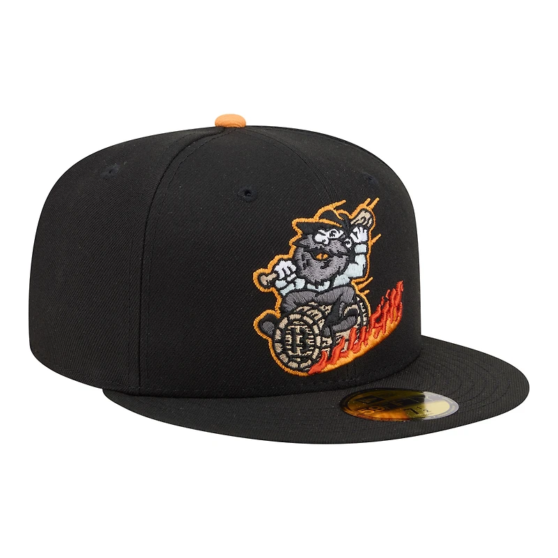 Men's New Era  Black Bowling Green Hot Rods Minor League Theme Nights 59FIFTY Fitted Hat