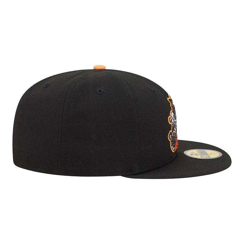 Casquette ajustée New Era 59FIFTY noire pour homme, motif Bowling Green Hot Rods Minor League Theme Nights