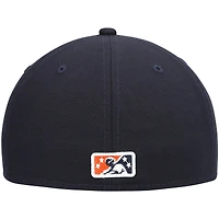 Men's New Era Navy Bowling Green Hot Rods Road Authentic Collection 59FIFTY Fitted Hat