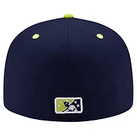 Casquette ajustée 59FIFTY New Era bleu marine Bowling Green Hot Rods Theme Night Cavemen pour hommes