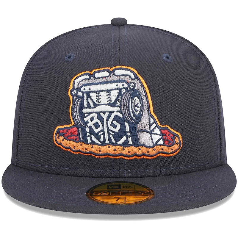 Casquette ajustée New Era bleu marine Bowling Green Hot Rods pour homme Sinkholes 59FIFTY