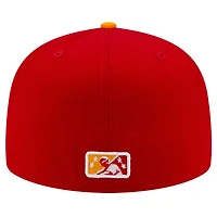 Casquette ajustée 59FIFTY New Era rouge Bowling Green Hot Rods pour hommes