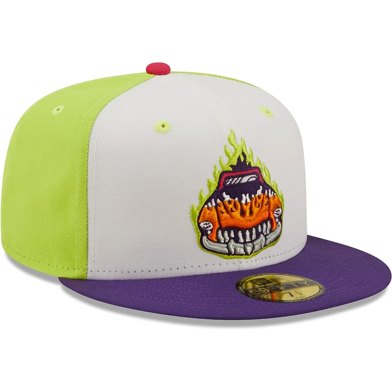 Casquette ajustée New Era pour homme Bólidos De Bowling Green Copa La Diversion 59FIFTY blanche/violette