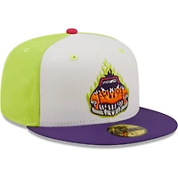 Casquette ajustée New Era pour homme Bólidos De Bowling Green Copa La Diversion 59FIFTY blanche/violette