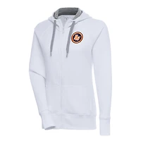 Women's Antigua  White Bowling Green Hot Rods Victory Full-Zip Hoodie