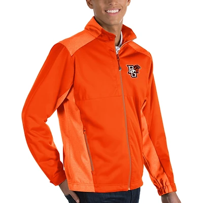 Men's Antigua Orange Bowling Green St. Falcons Revolve Full-Zip Jacket