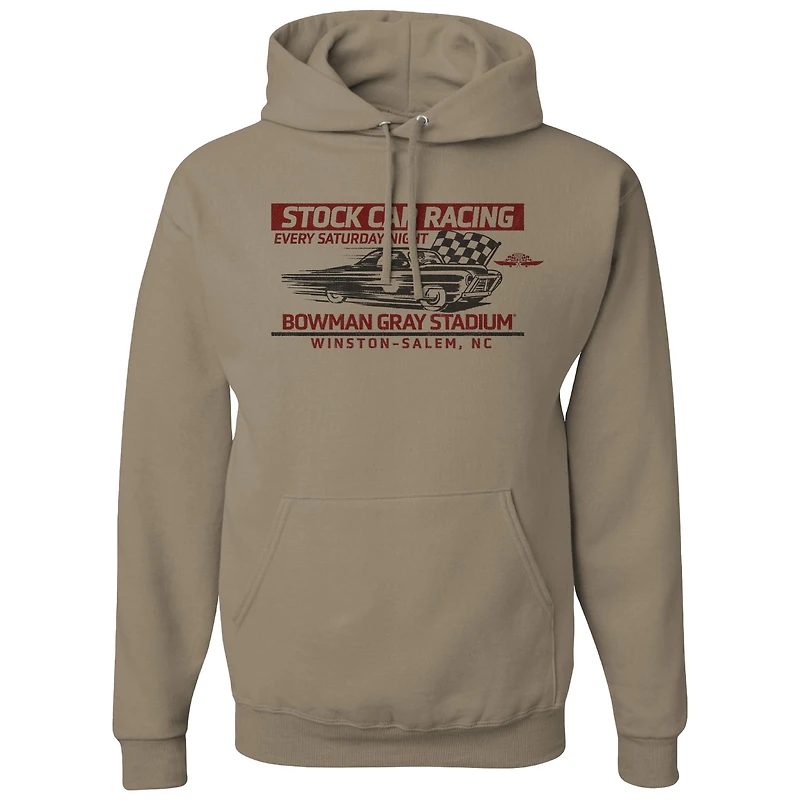 Sweat à capuche damier pour homme Sports Khaki Bowman Gray Stadium Clash Every Saturday Night