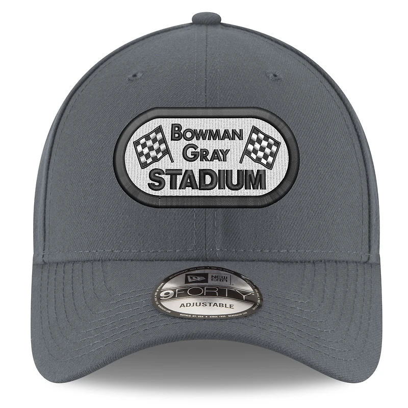 Men's New Era Charcoal Bowman Gray Stadium Clash 9FORTY Adjustable Hat