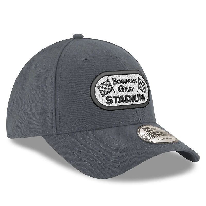 Men's New Era Charcoal Bowman Gray Stadium Clash 9FORTY Adjustable Hat
