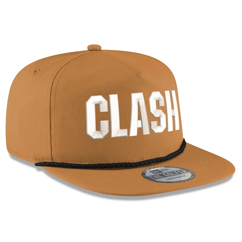 Men's New Era Khaki Bowman Gray Stadium Clash Golfer Snapback Hat