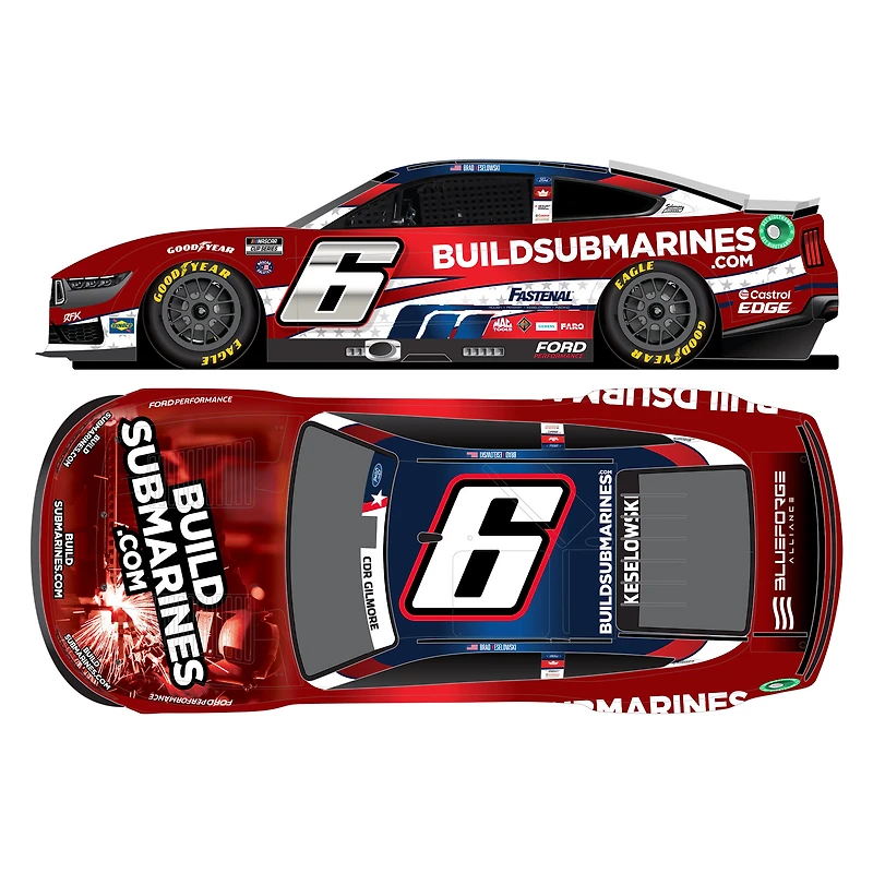Action Racing Brad Keselowski 2024 #6 Buildsubmarines.com Salutes 1:64 Regular Paint Die-Cast Ford Mustang