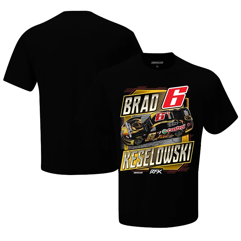 T-shirt noir pour homme Brad Keselowski Castrol Car