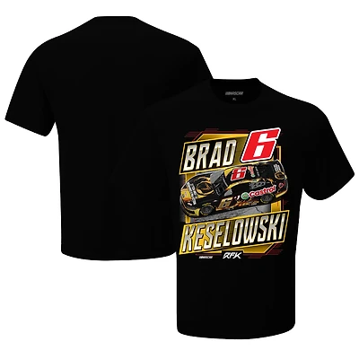 T-shirt noir pour homme Brad Keselowski Castrol Car