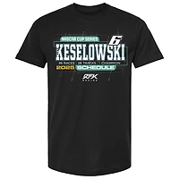 Men's Checkered Flag Sports Black Brad Keselowski 2025 NASCAR Cup Series Schedule T-Shirt