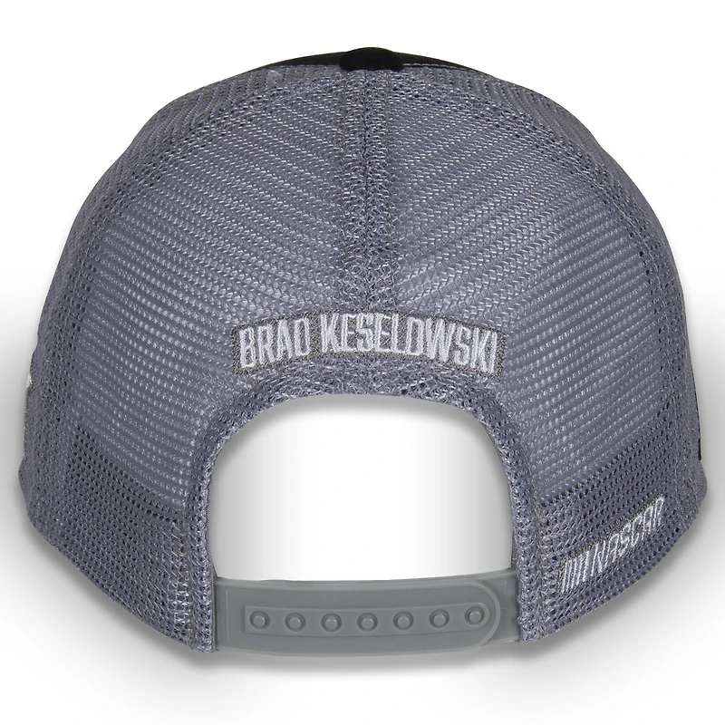 Drapeau à damier pour hommes Sports noir Brad Keselowski BuildSubmarines.com Sponsor de l'équipe Chapeau réglable