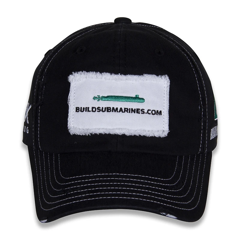 Chapeau réglable à drapeau à damier pour hommes, noir, Brad Keselowski BuildSubmarines.com