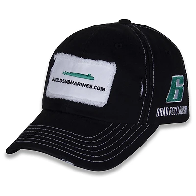 Men's Checkered Flag Sports  Black Brad Keselowski BuildSubmarines.com Vintage Patch Adjustable Hat