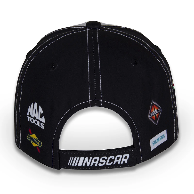 Drapeau à damier pour hommes Sports blanc/noir Brad Keselowski BuildSubmarines.com Uniforme réglable Chapeau
