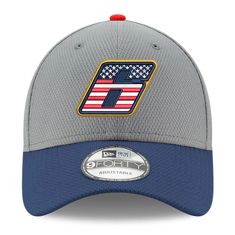 Men's New Era  Gray/Navy Brad Keselowski Salute 9FORTY Adjustable Hat