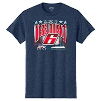 T-shirt patriotique RFK Racing Heather Navy pour homme, Brad Keselowski, BuildSubmarines.com