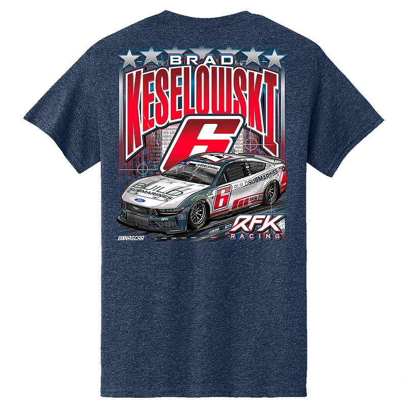 Men's RFK Racing Heather Navy Brad Keselowski BuildSubmarines.com Patriotic T-Shirt