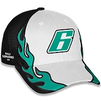 Casquette ajustable unisexe à damier noire Brad Keselowski BuildSubmarines.com Flame Trucker
