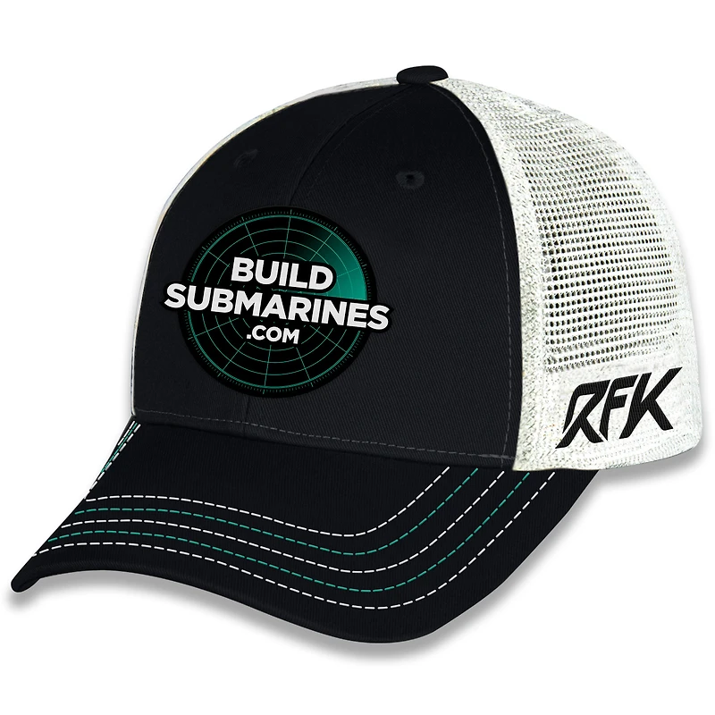 Unisex Checkered Flag Sports Black Brad Keselowski BuildSubmarines.com Sponsor Trucker Adjustable Hat