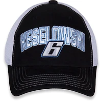 Casquette ajustable avec nom et numéro de drapeau à damier pour femmes, noir/blanc