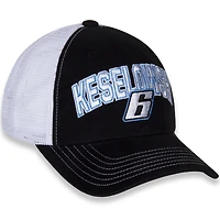 Casquette ajustable avec nom et numéro de drapeau à damier pour femmes, noir/blanc