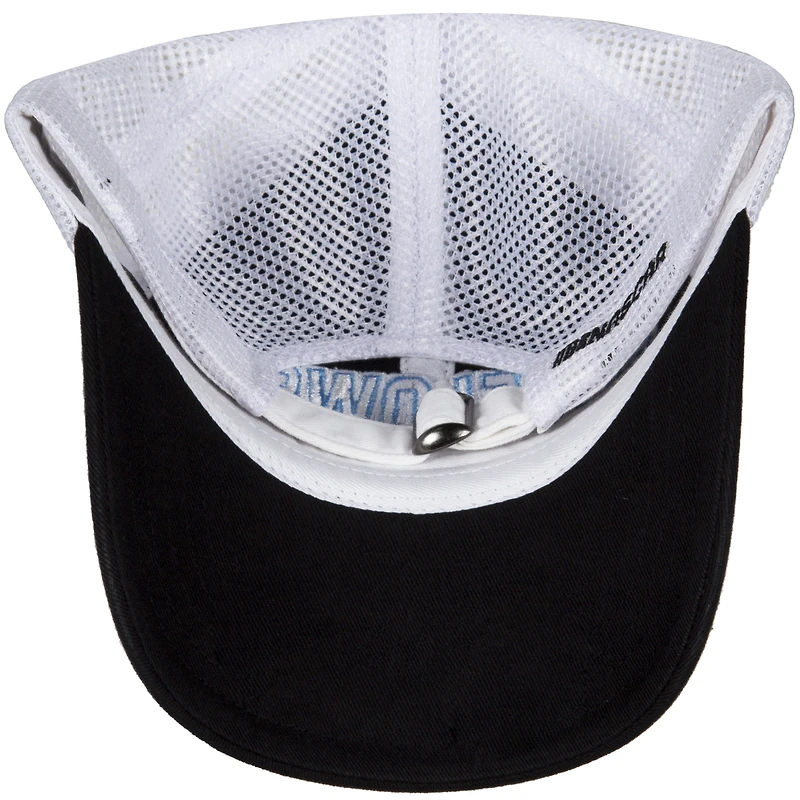 Casquette ajustable avec nom et numéro de drapeau à damier pour femmes, noir/blanc