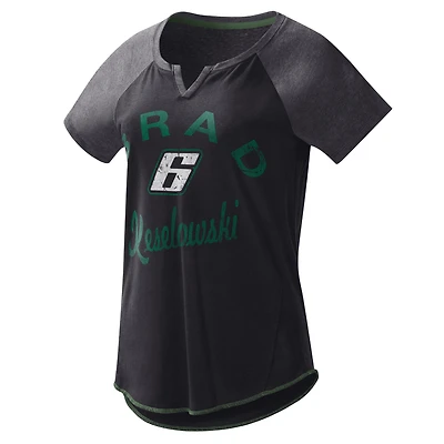 T-shirt G-III 4Her by Carl Banks noir Brad Keselowski Grand Slam Tri-Blend Notch à encolure en V pour femme