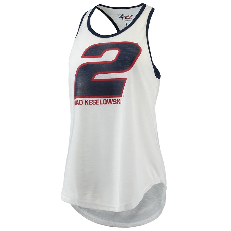 Débardeur Break The Game G-III 4Her by Carl Banks Brad Keselowski blanc pour femmes