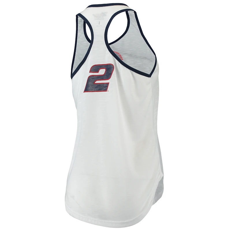 Women's G-III 4Her by Carl Banks White Brad Keselowski Break The Game Tank Top