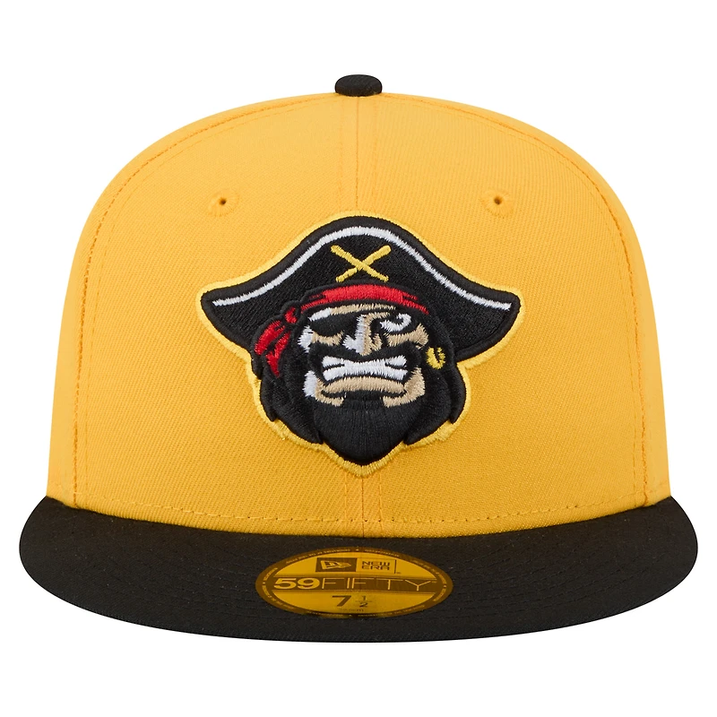 Men's New Era  Yellow/Black Bradenton Marauders Authentic Collection 59FIFTY Fitted Hat